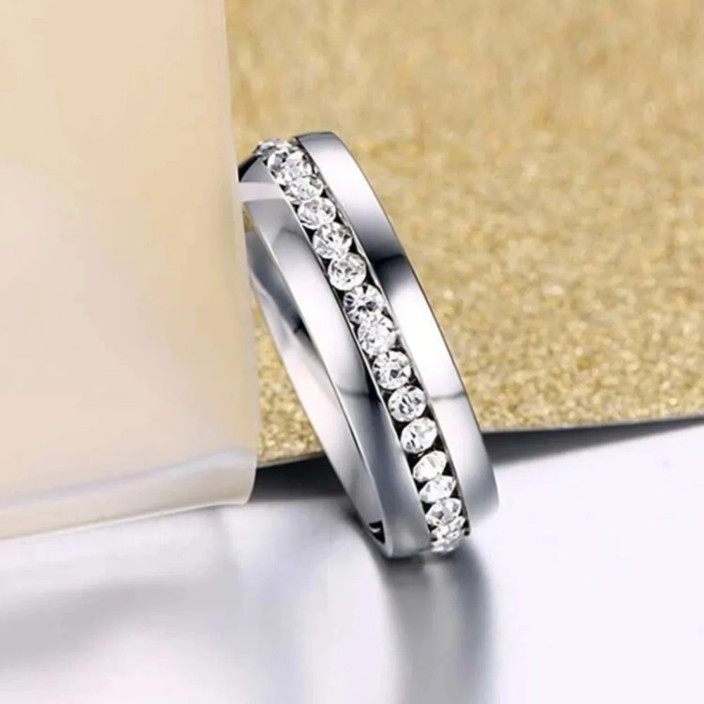 Stainless Steel Iced out Ring Language of Love